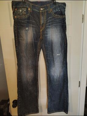 True Religion Men’s Dark Wash Blue Bootcut Jeans